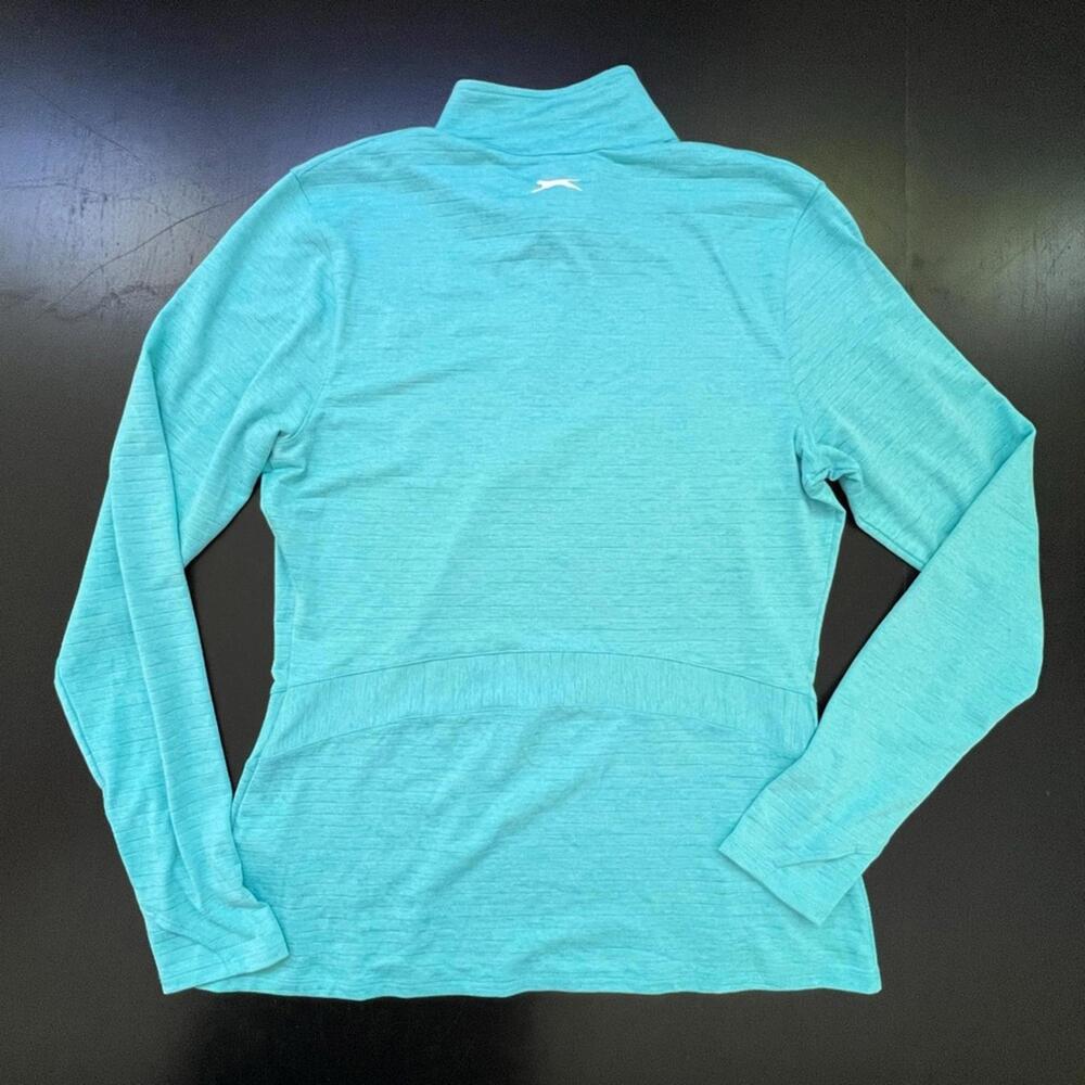 Slazenger Women’s Aqua Golf Quarter Zip Athletic Top Size M - Picture 2 of 8